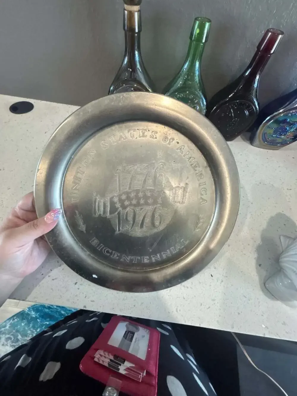 Vintage 1976 F.B. Rogers Pewterlite United States Bicentennial Plate